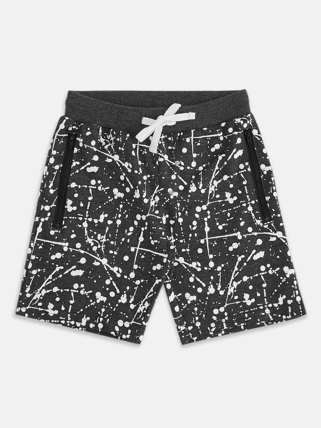 

Pantaloons Junior Boys Grey Melange Conversational Printed Shorts