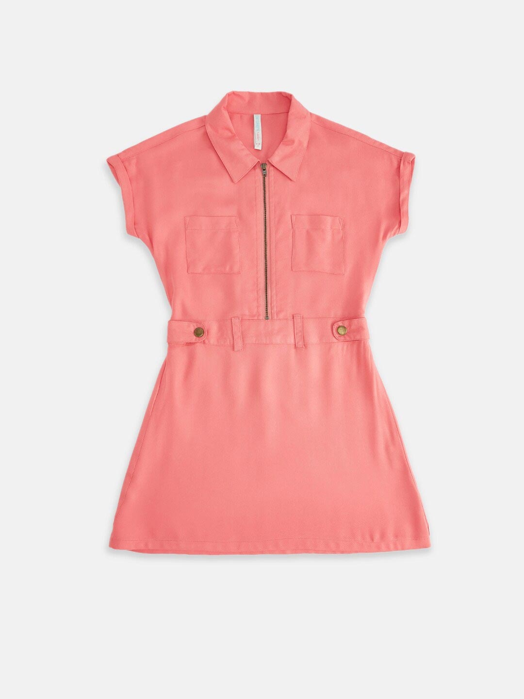 

Pantaloons Junior Pink Extended Sleeves Cinched Waist Top