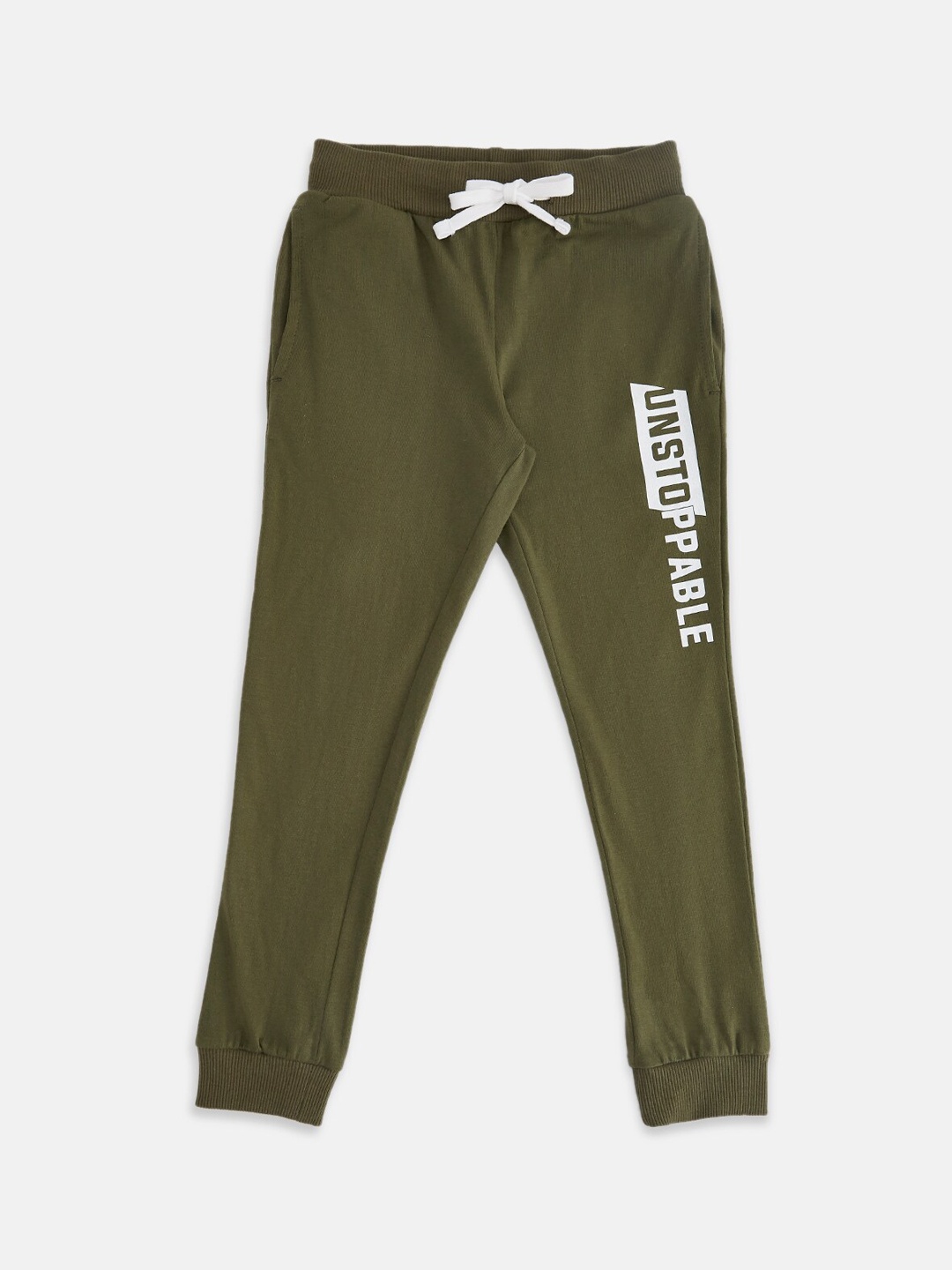 

Pantaloons Junior Boys Olive Colored Cotton Track Pants