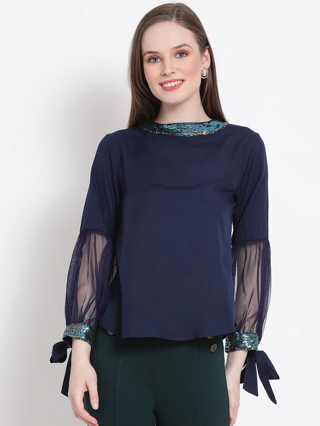 

DRAAX Fashions Navy Blue Top