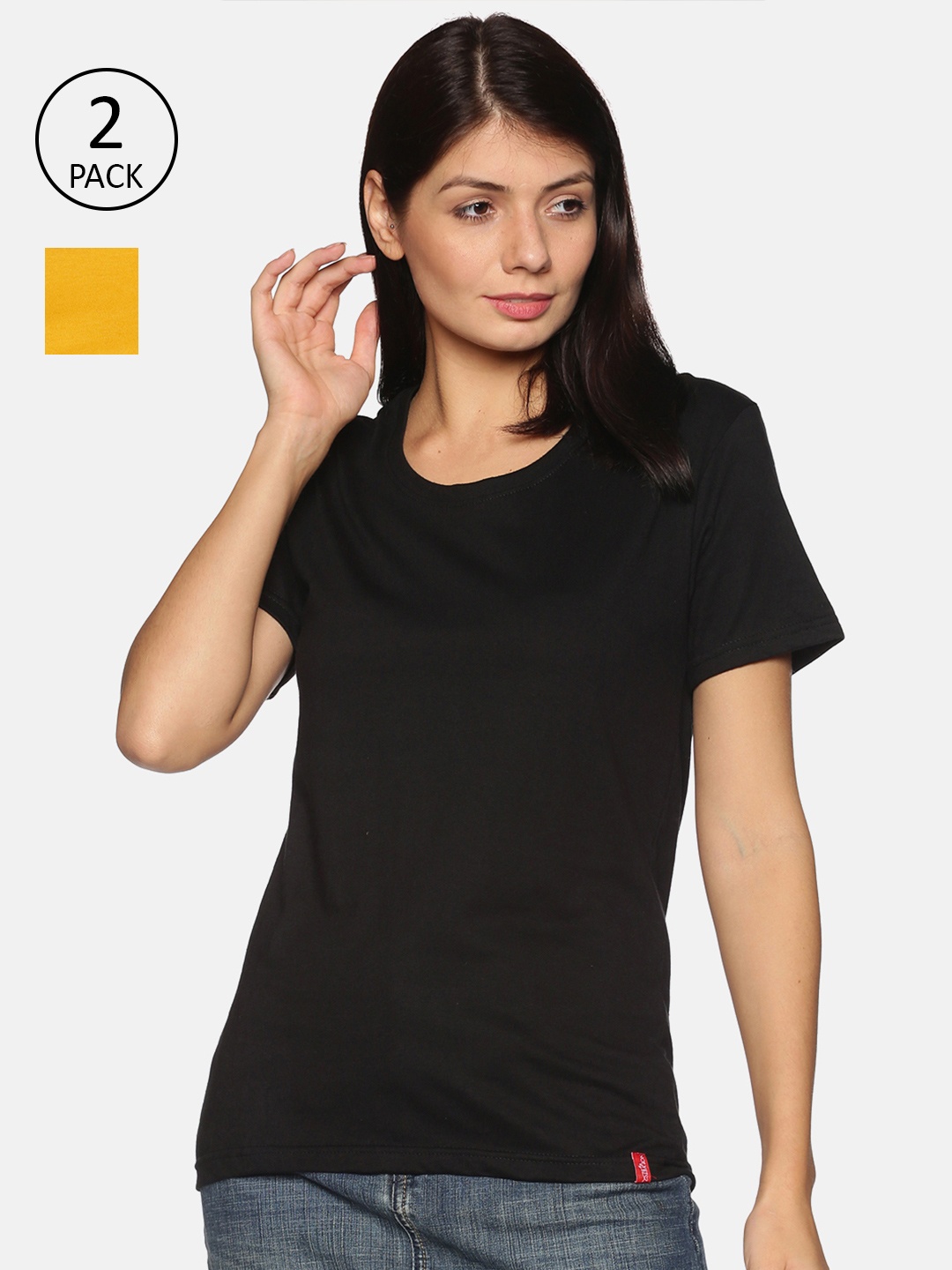 

NOT YET by us Women Black 2 T-shirt