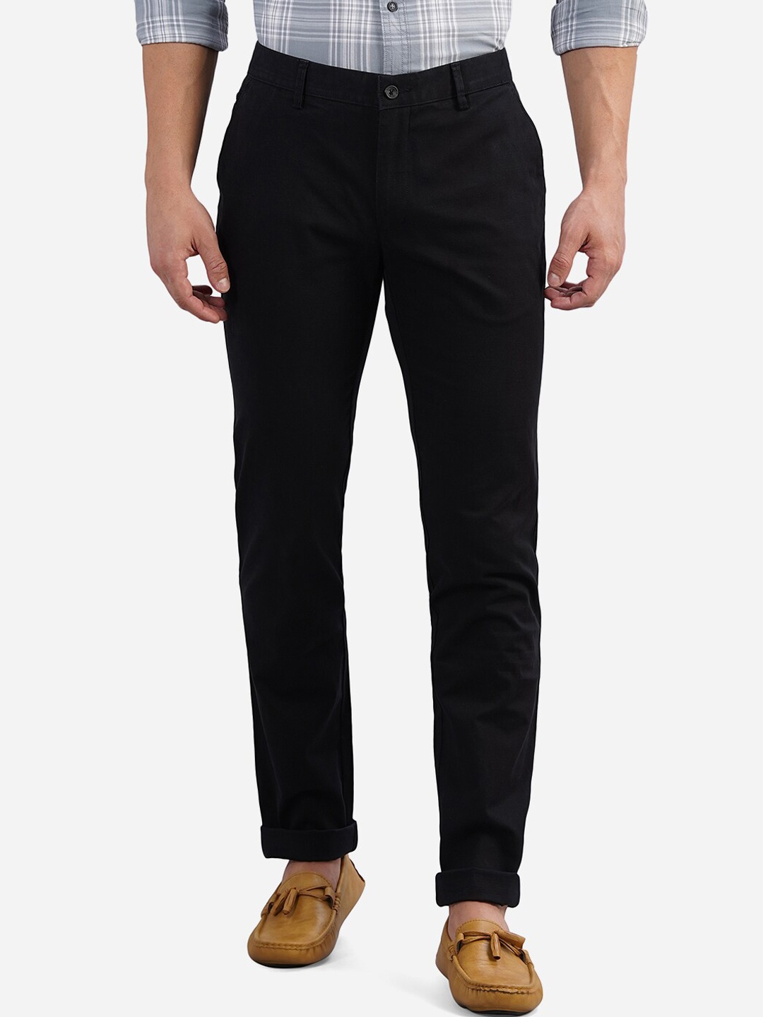 

Greenfibre Men Black Custom Slim Fit Trousers