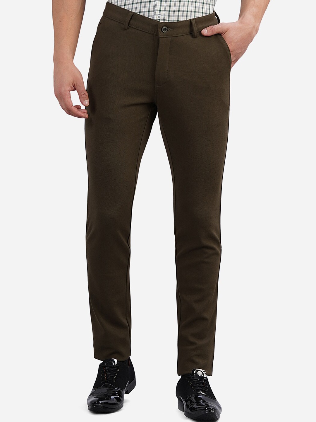 

JB STUDIO Men Brown Custom Slim Fit Trousers