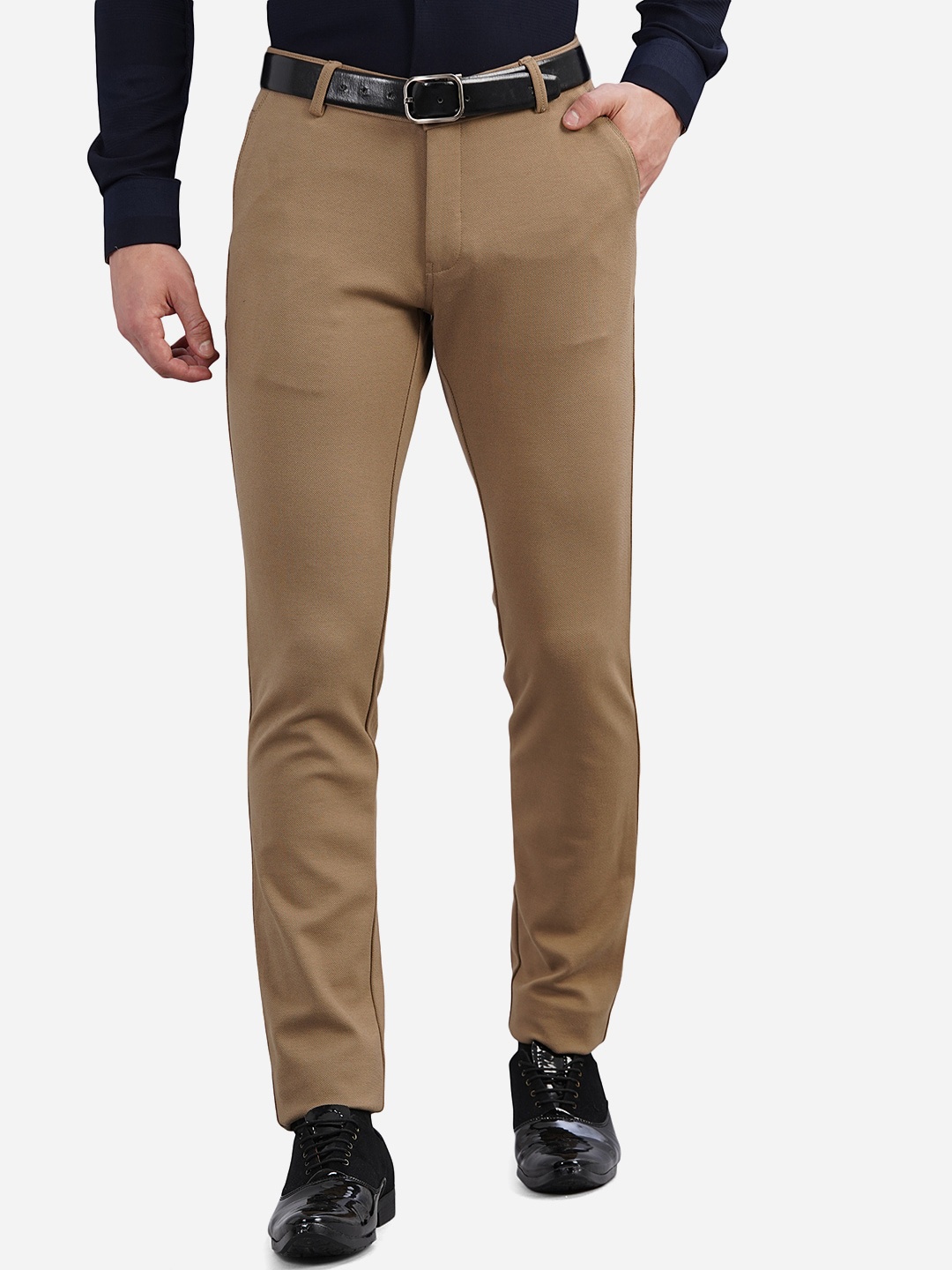 

JB STUDIO Men Khaki Custom Slim Fit Chinos Trousers