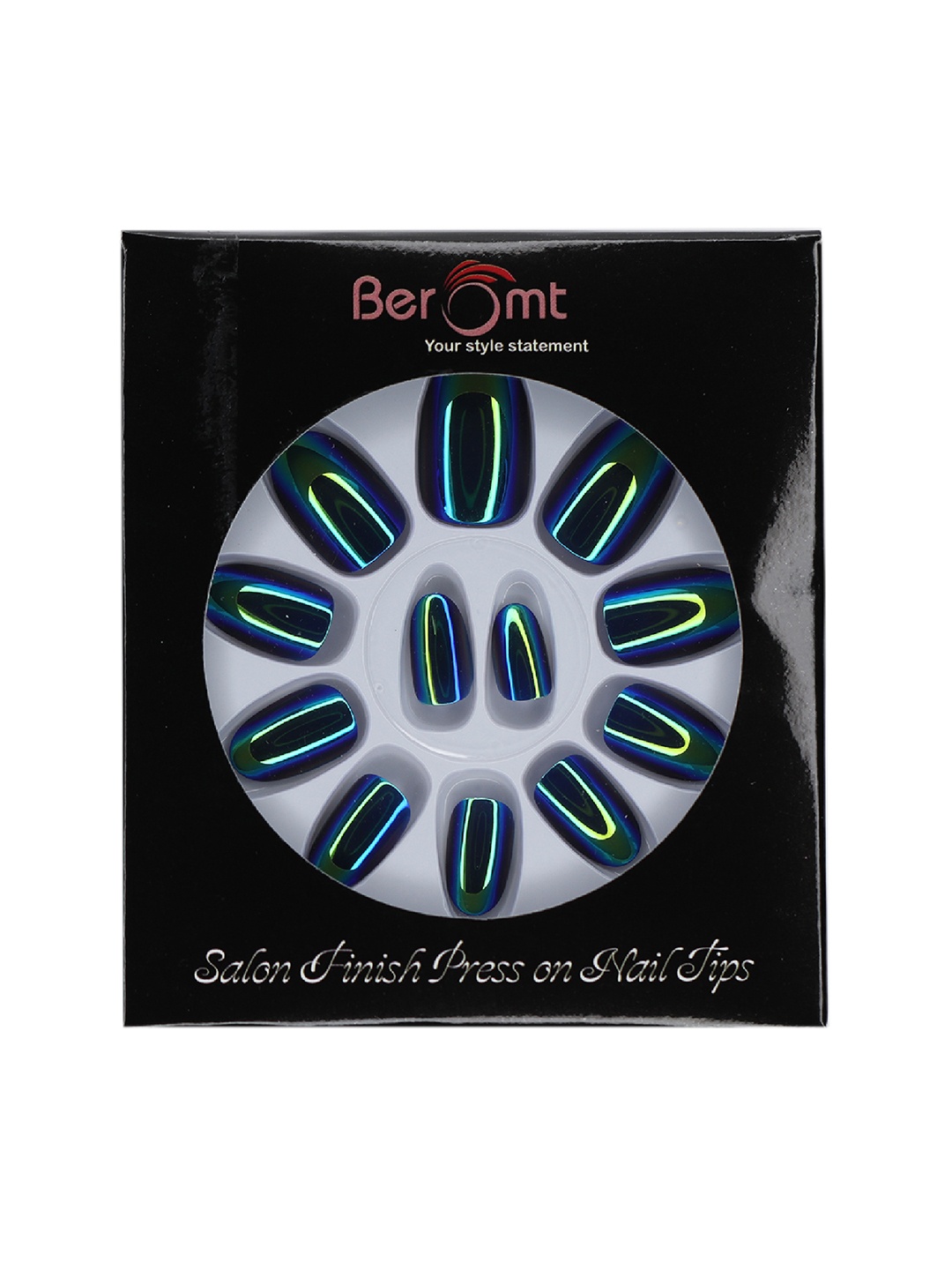 

BEROMT 12 Pieces Artificial Nails, Blue