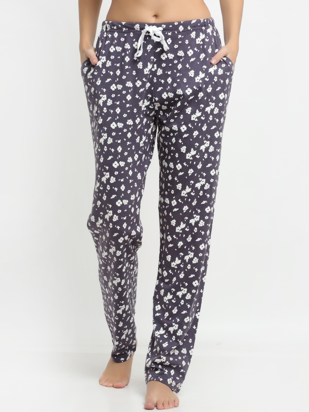 

Kanvin Purple Printed Cotton Lounge Pants