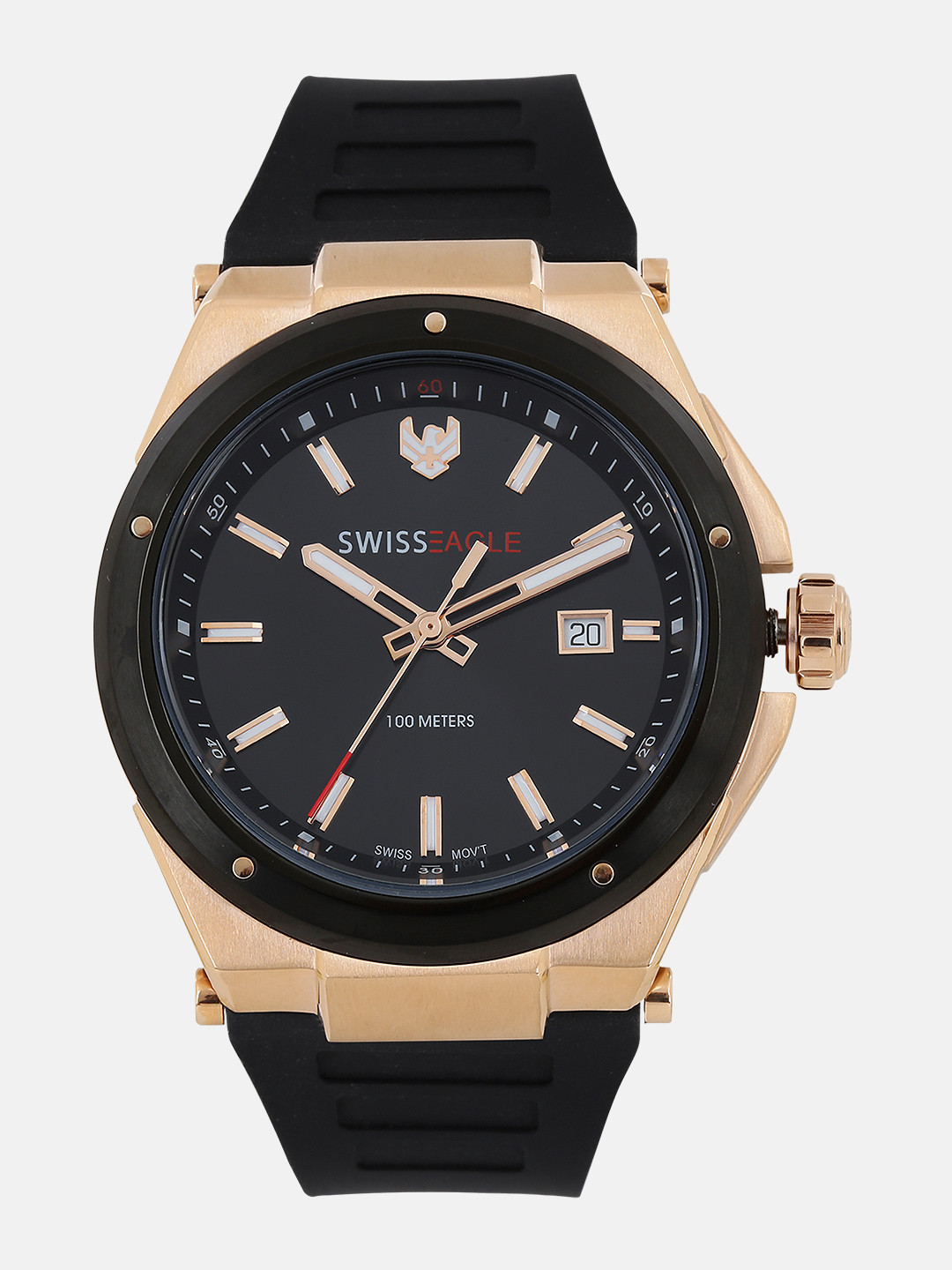

Swiss Eagle Men Black Analogue Watch SE-9100-01