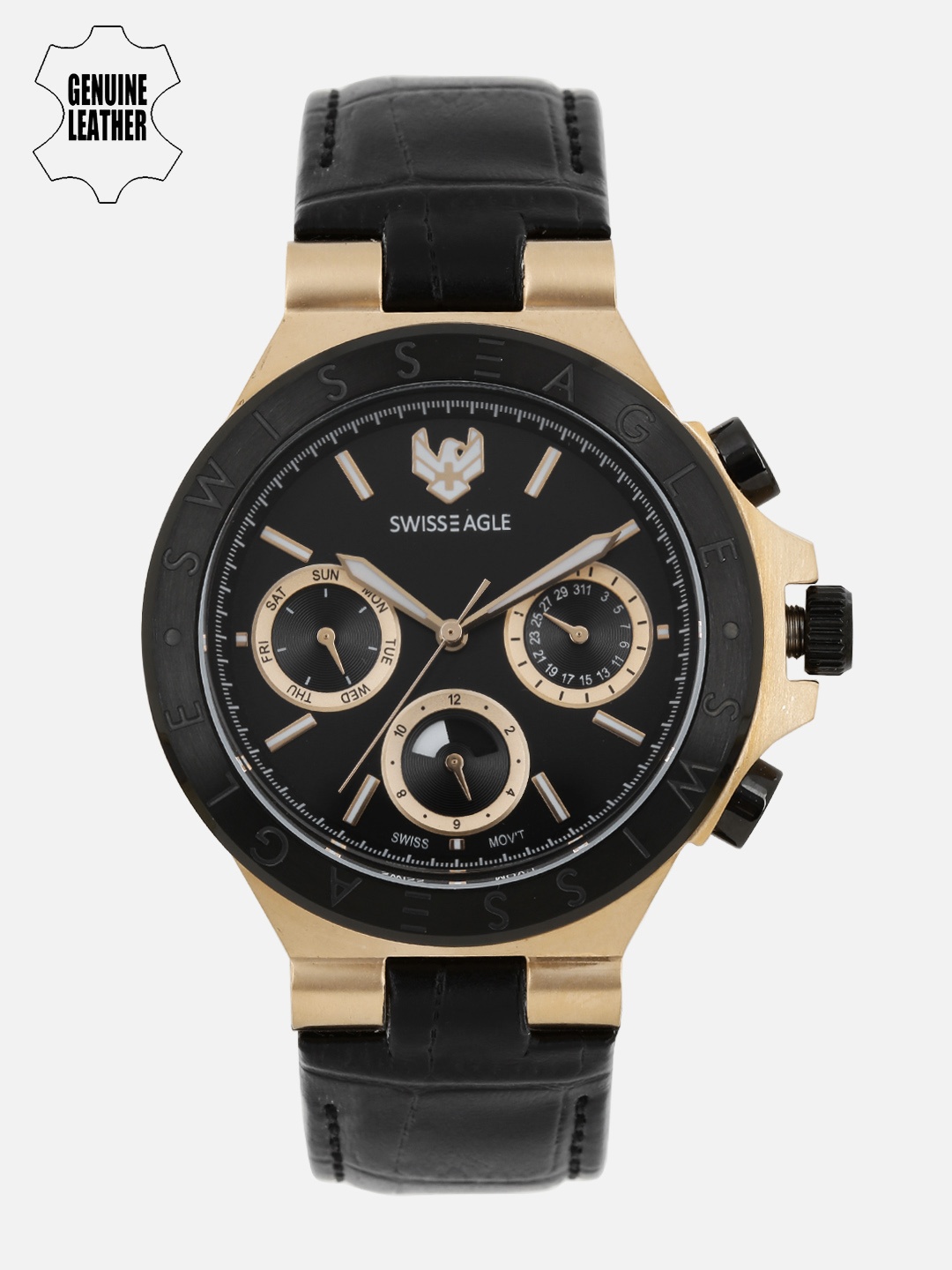 

Swiss Eagle Men Black Analogue Watch SE-9091-03
