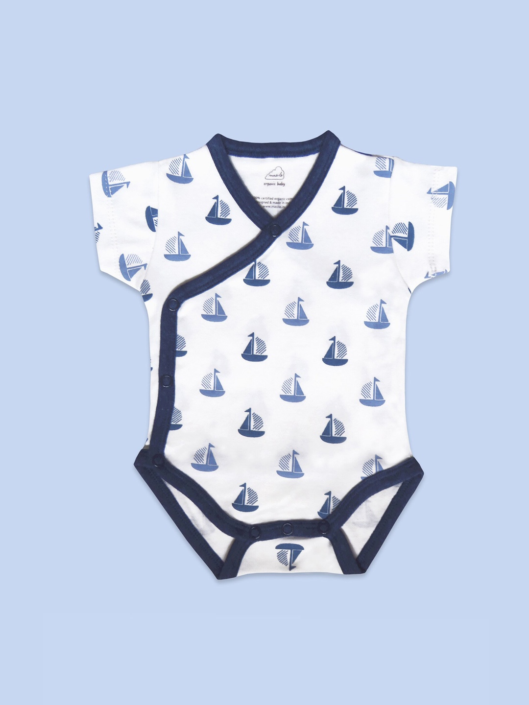 

Masilo Infant Navy Blue Printed Cotton Bodysuit