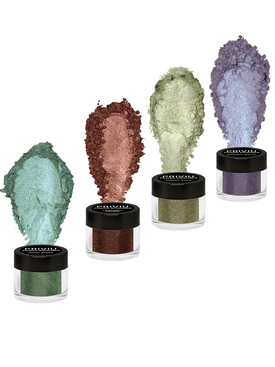 

PRIVIU Set of 4 Power Shimmer Eyeshadow - Dream Catcher, Green