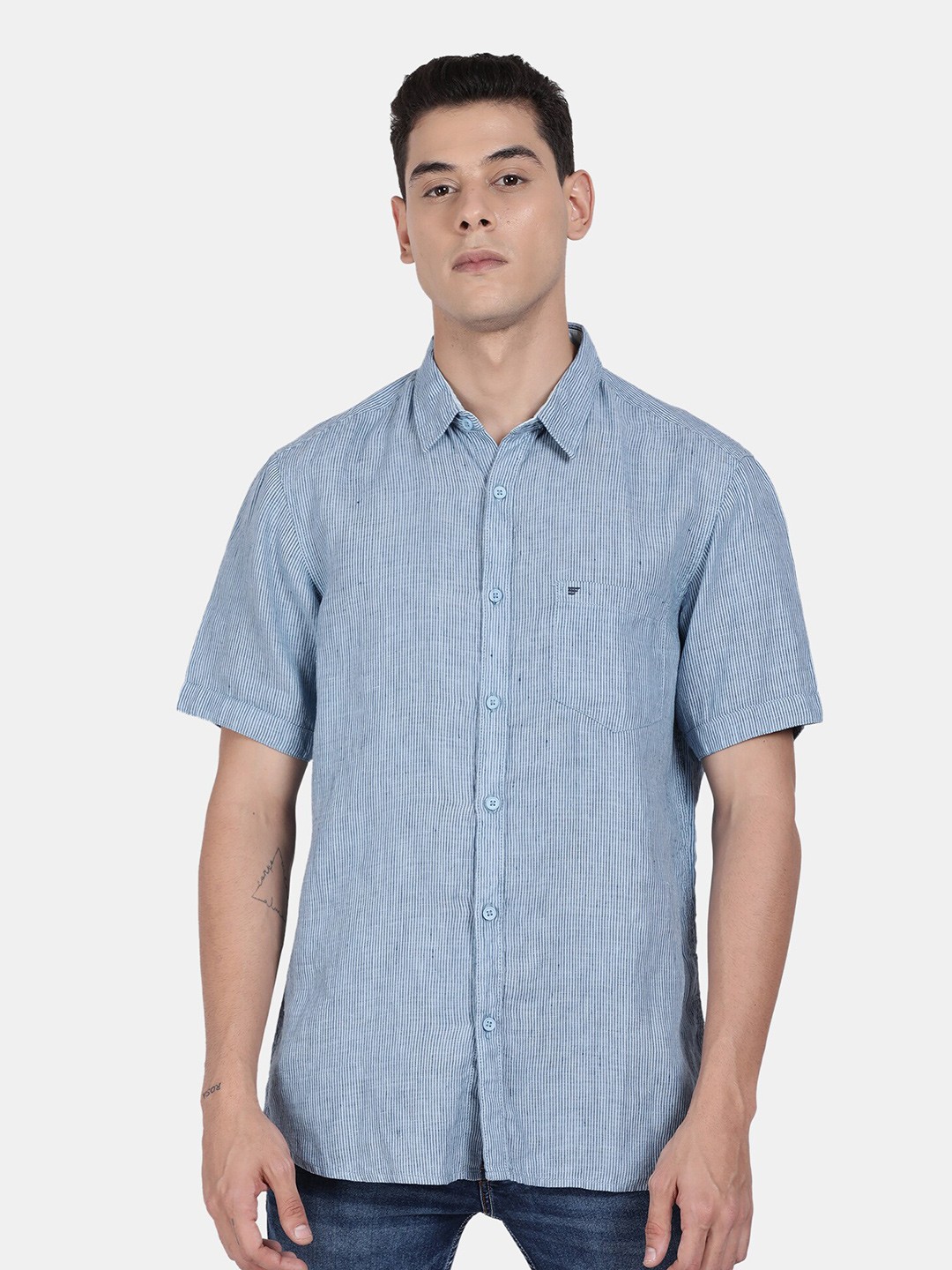 

t-base Men Blue Standard Casual Shirt