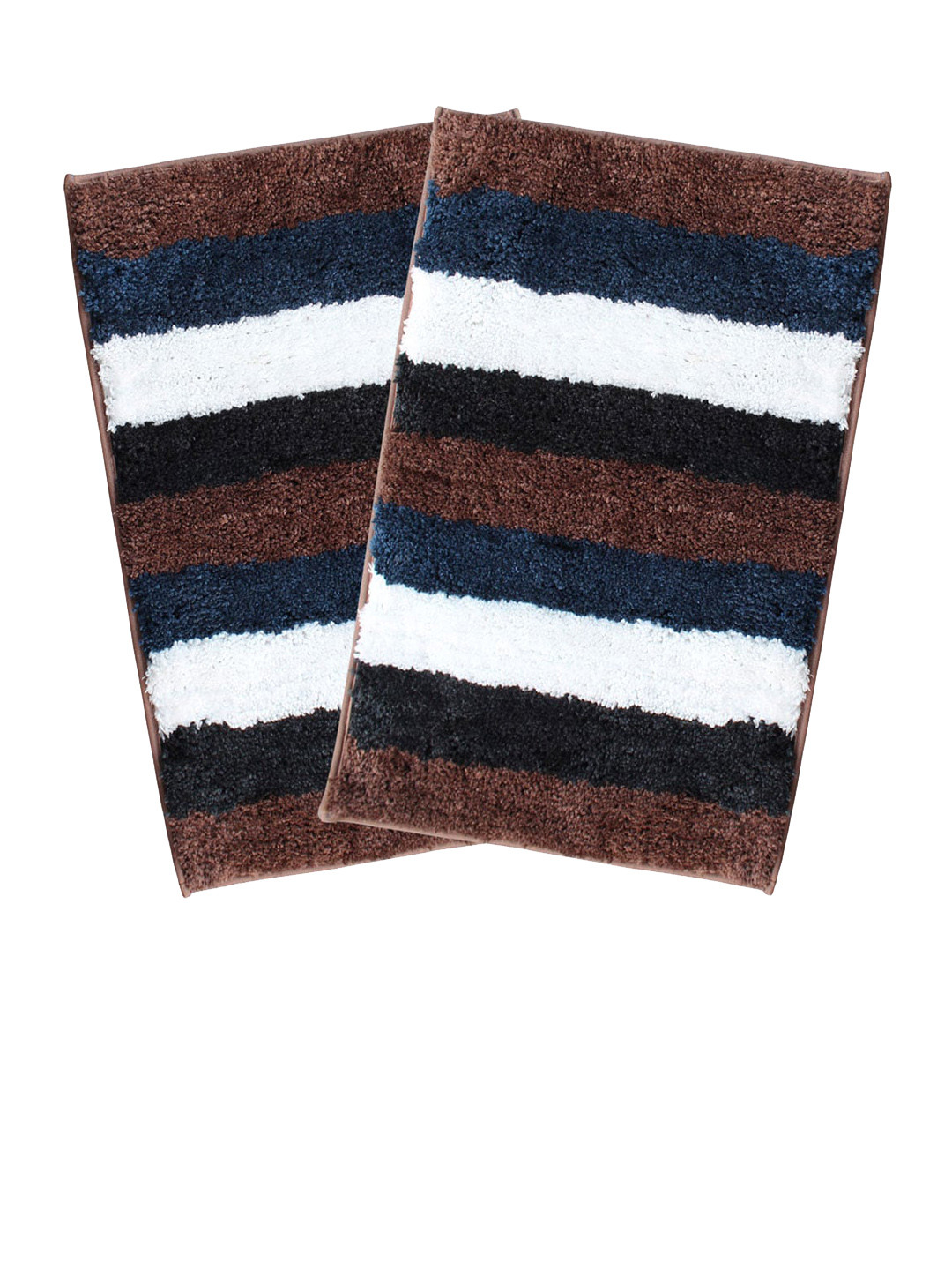 

LUXEHOME INTERNATIONAL Set Of 2 Brown Striped Anti-Skid Doormat