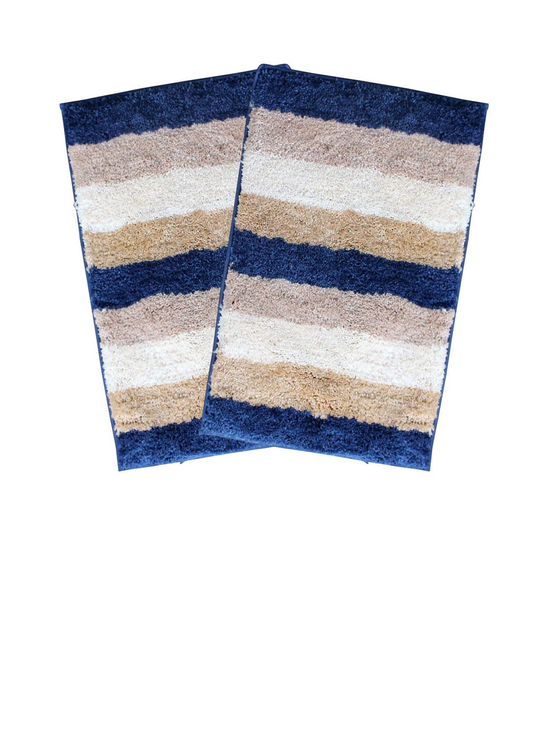 

LUXEHOME INTERNATIONAL Set Of 2 Blue Striped Anti-Skid Doormat