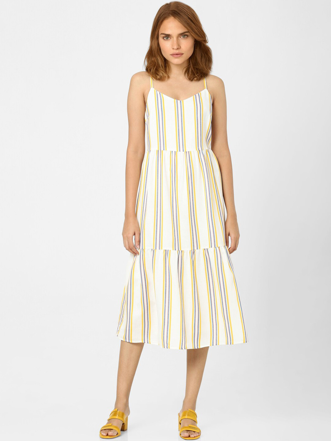 

Vero Moda White Striped Midi Dress