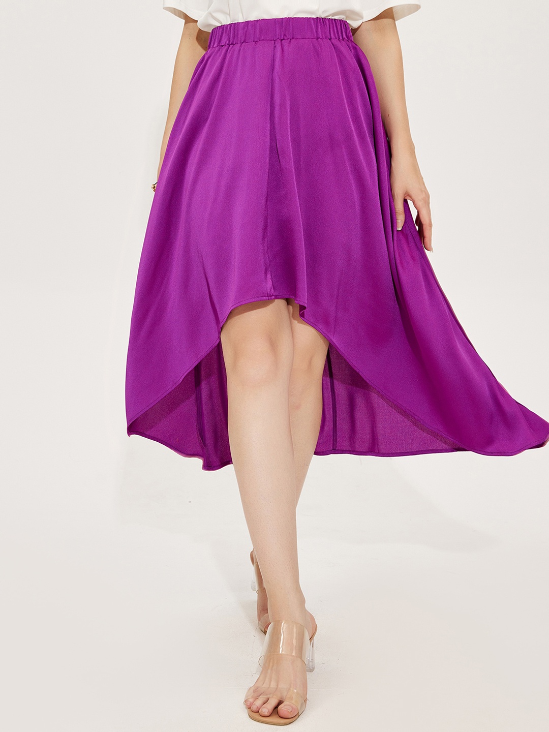 

URBANIC Women Purple Solid Above Knee Length A-Line Skirts
