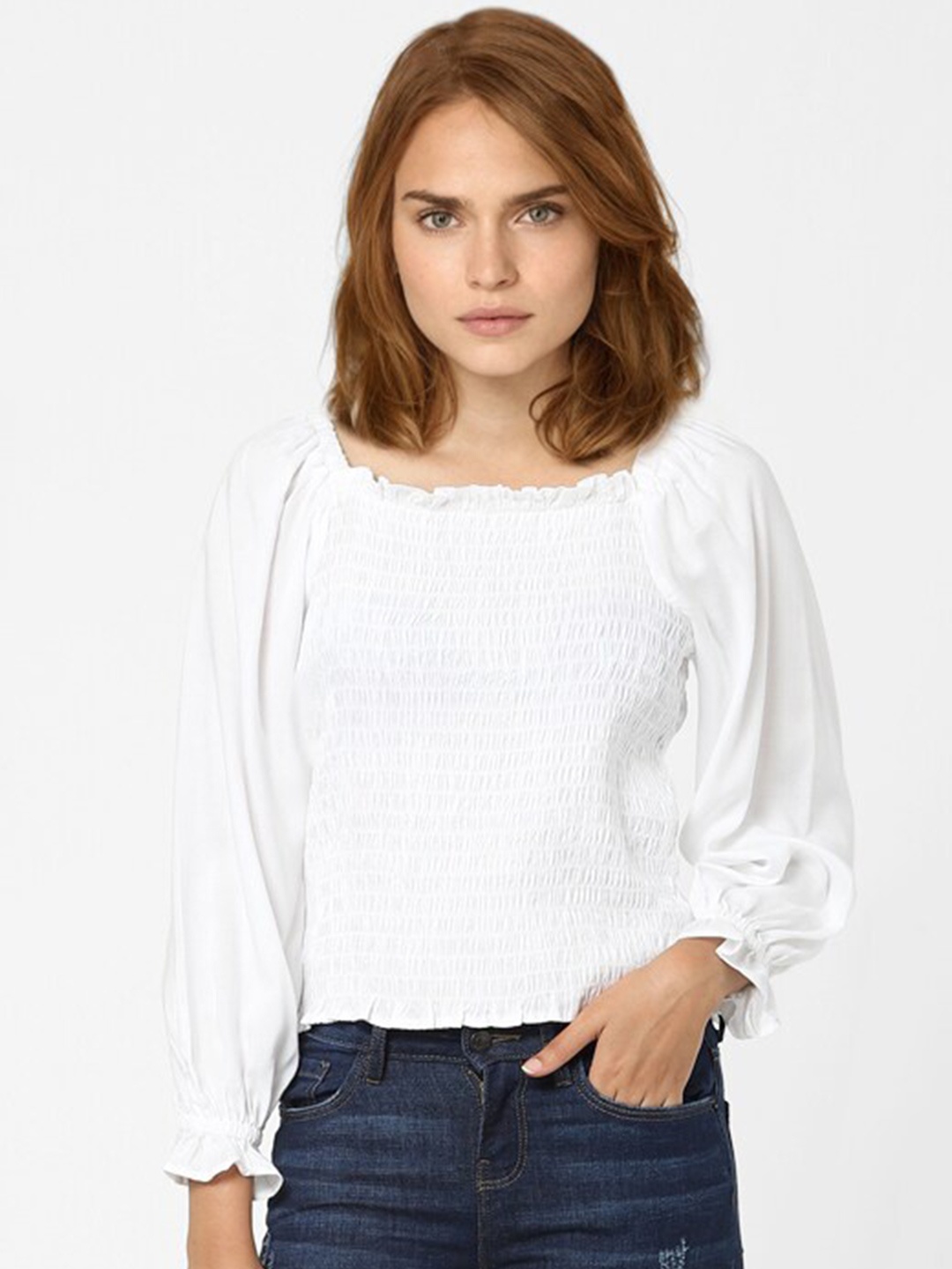 

Vero Moda Women White Solid Crop Top