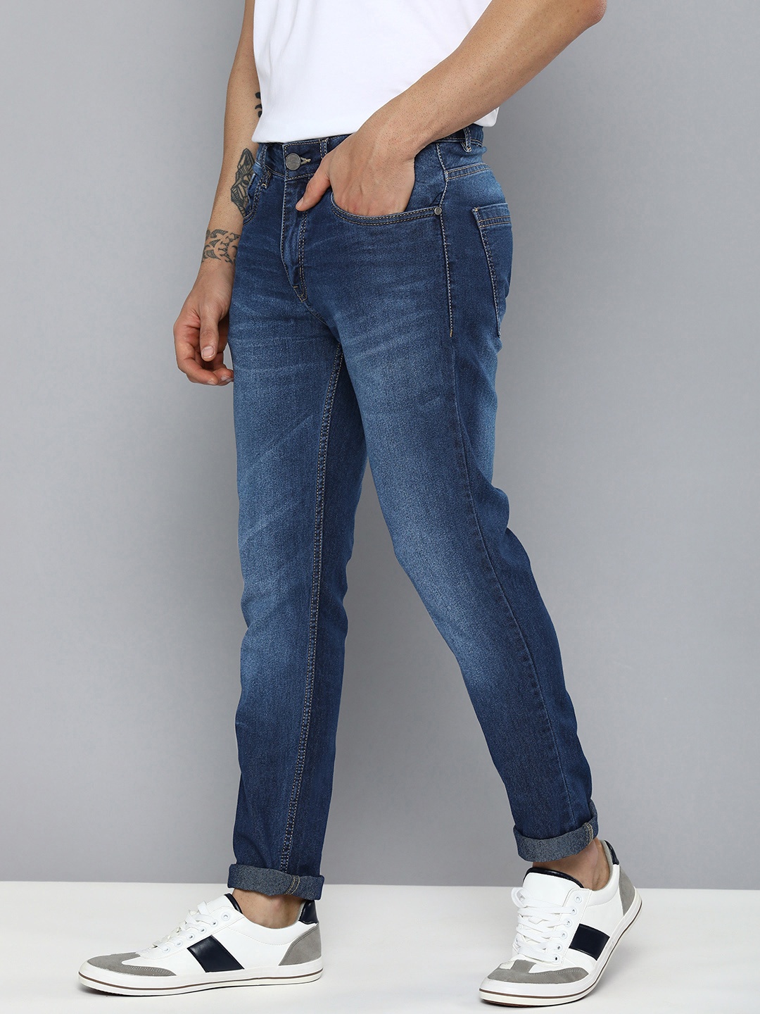 

Mast & Harbour Men Blue Skinny Fit Light Fade Stretchable Jeans