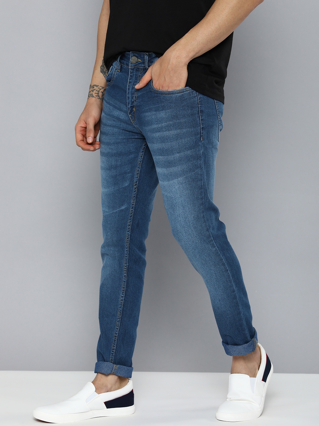 

Mast & Harbour Men Blue Skinny Fit Light Fade Stretchable Jeans