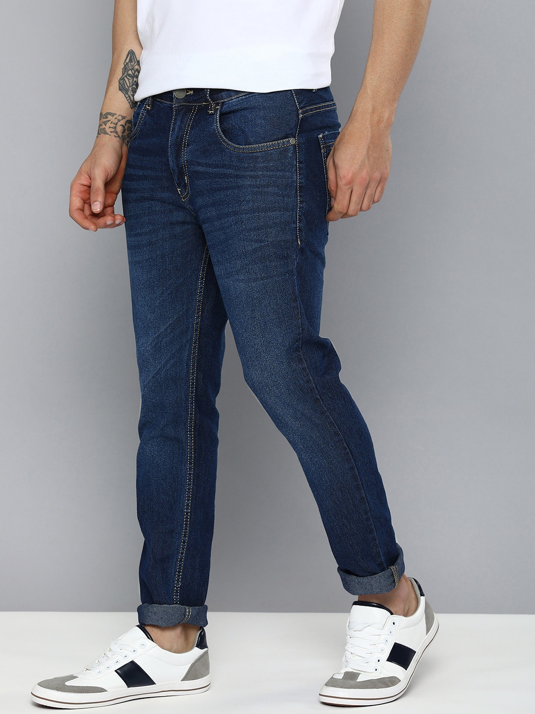 

Mast & Harbour Men Blue Skinny Fit Light Fade Stretchable Jeans