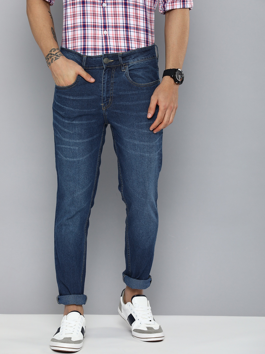 

Mast & Harbour Men Blue Skinny Fit Light Fade Stretchable Jeans