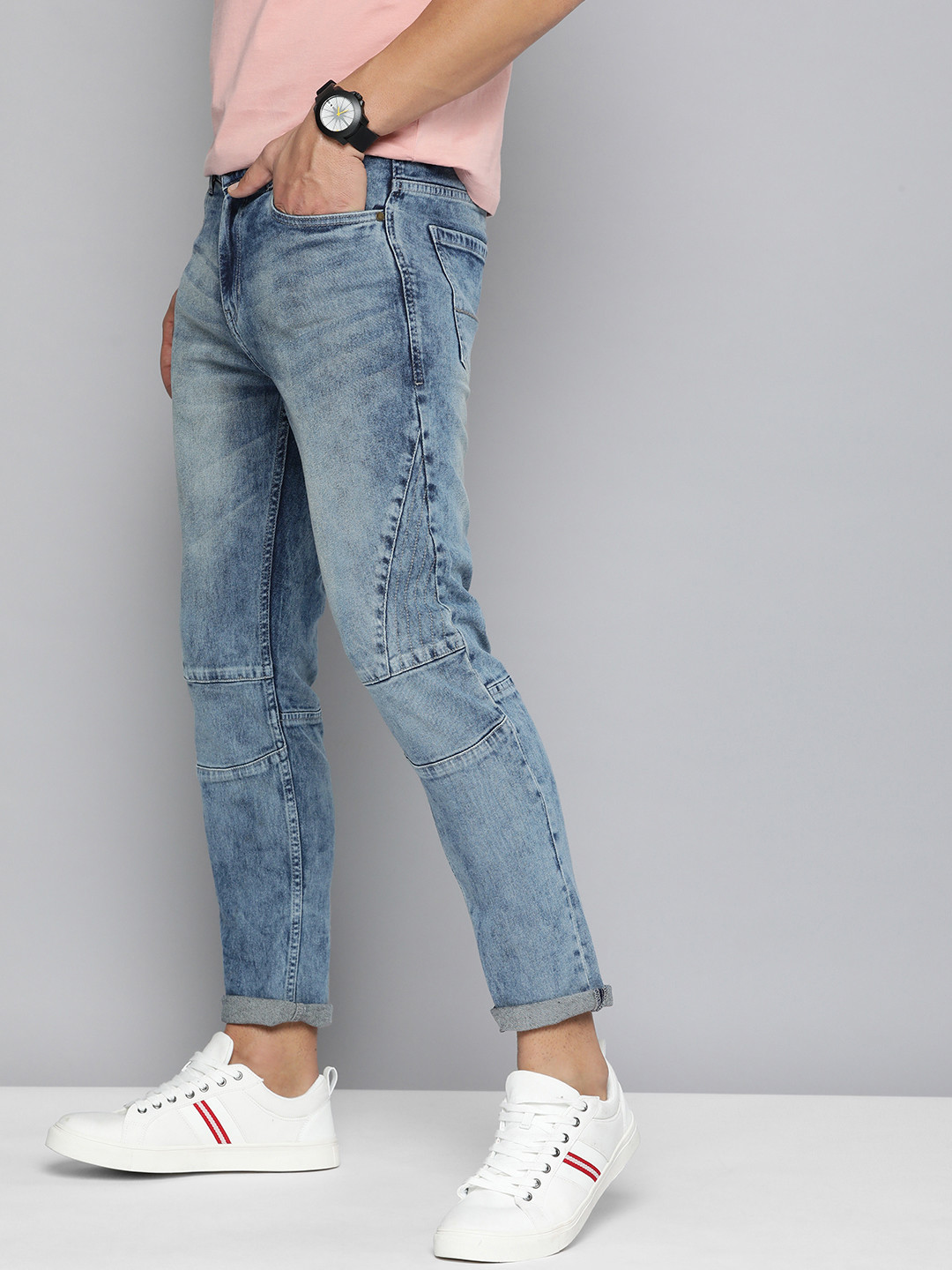 

Mast & Harbour Men Blue Slim Fit Light Fade Acid Wash Stretchable Jeans
