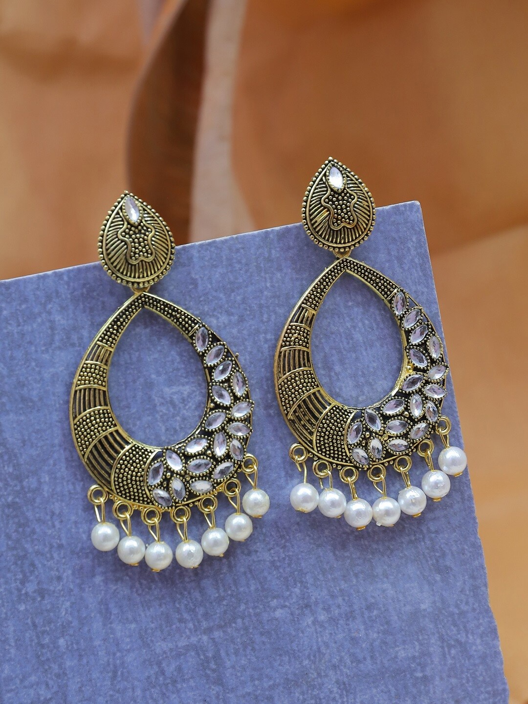 

Crunchy Fashion Silver-Toned Contemporary Drop Earrings