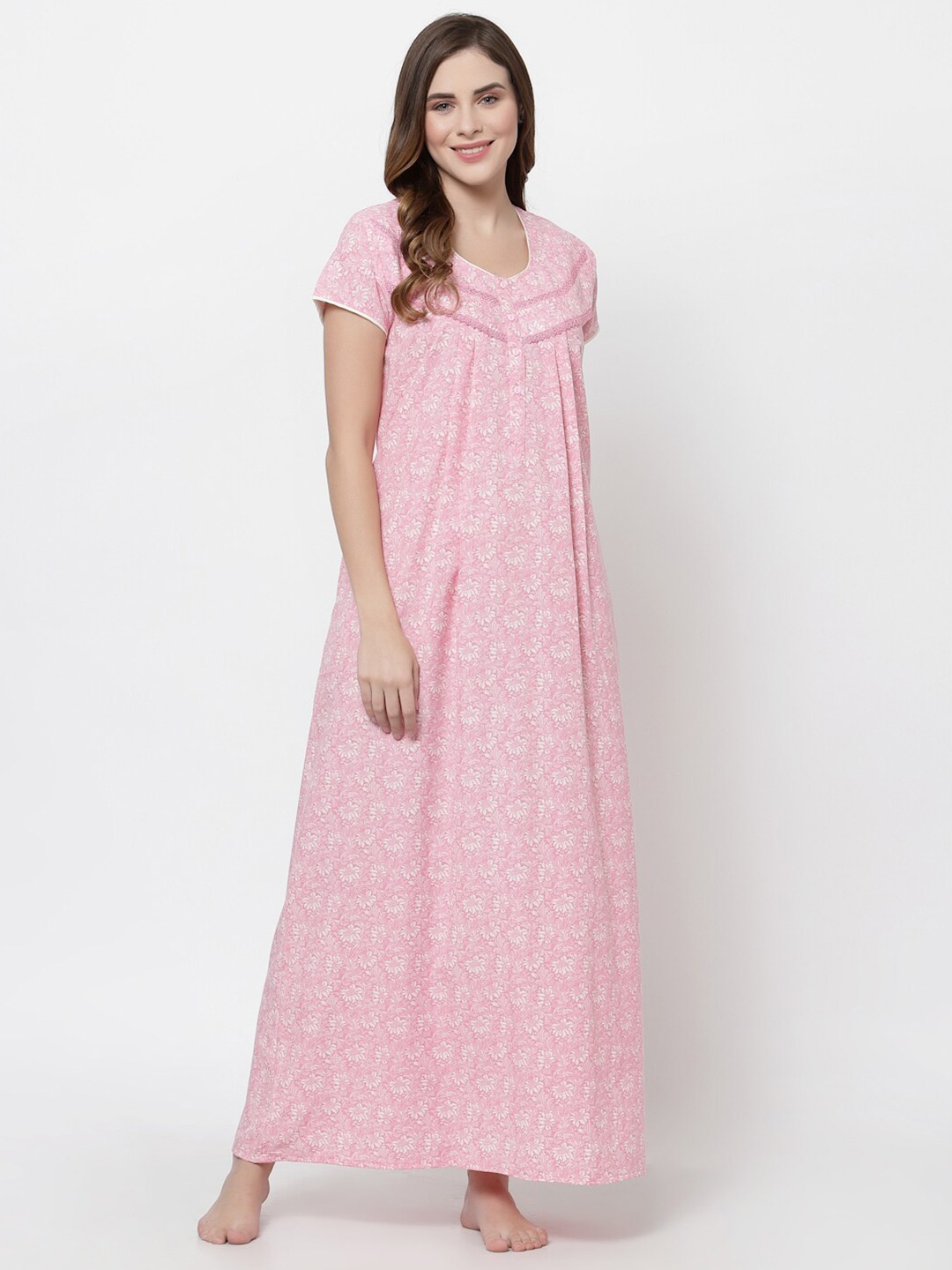 

Sweet Dreams Pink Printed Maxi Nightdress