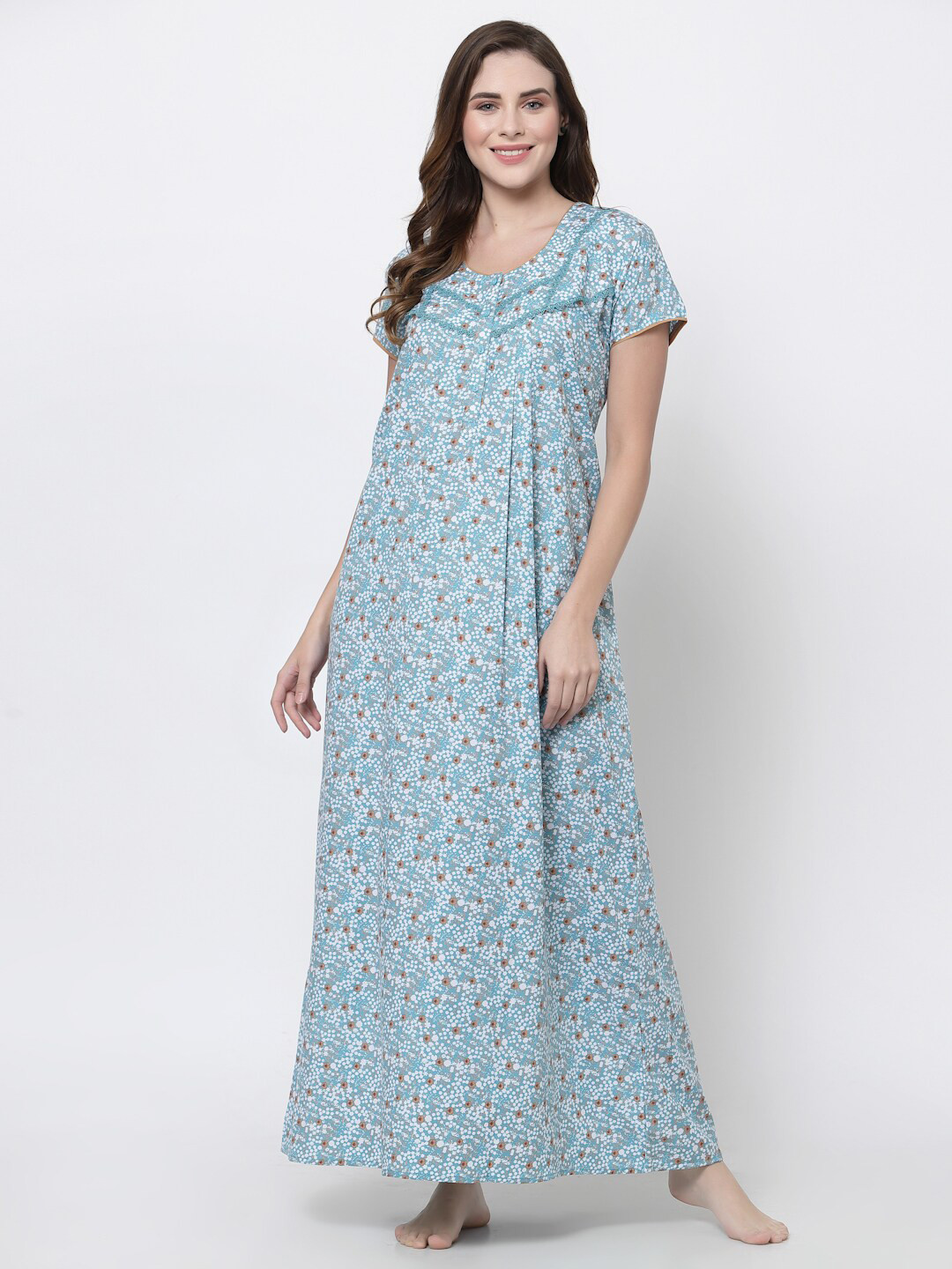 

Sweet Dreams Blue Printed Maxi Nightdress