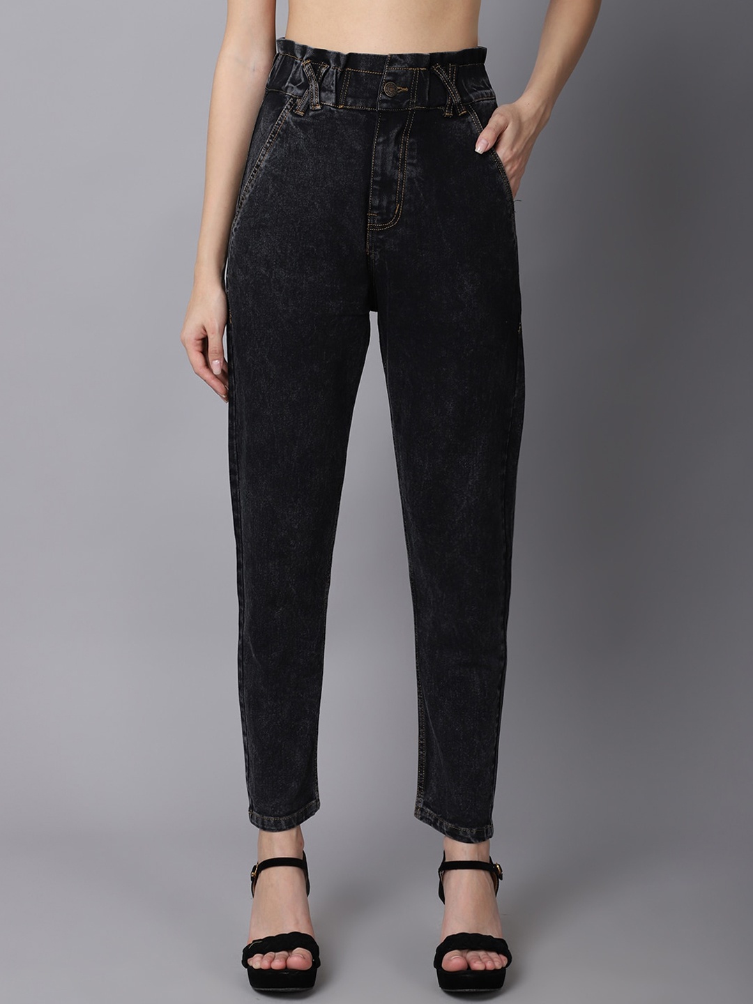 

River Of Design Jeans Women Charcoal Boyfriend Fit High-Rise Jeans