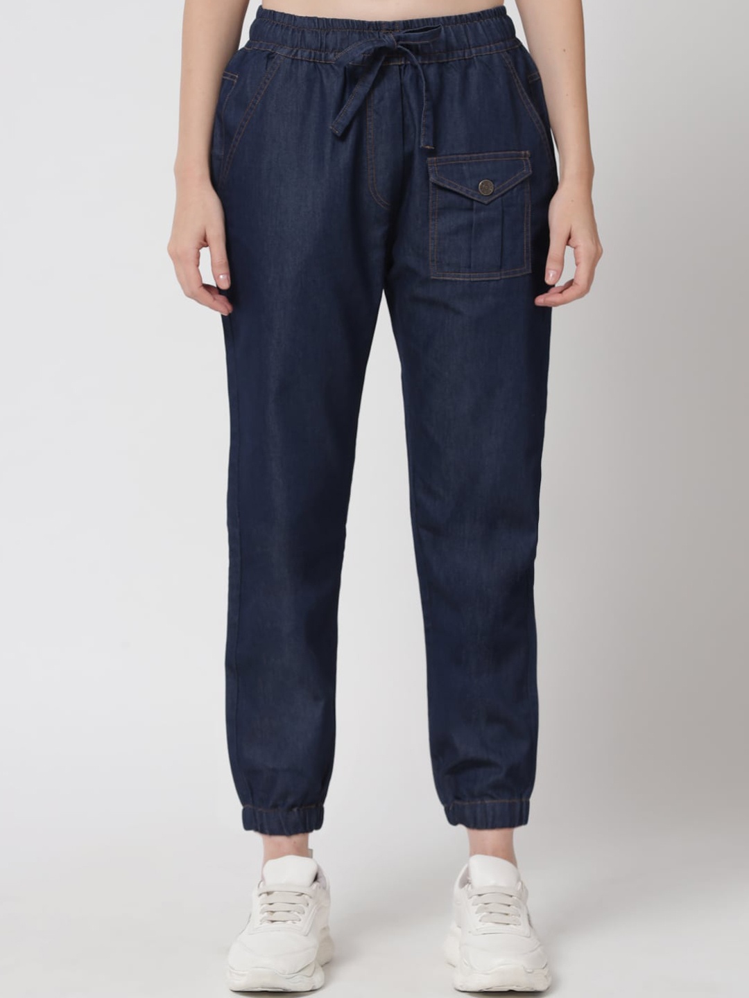 

River Of Design Jeans Women Blue Jogger High-Rise Jeans