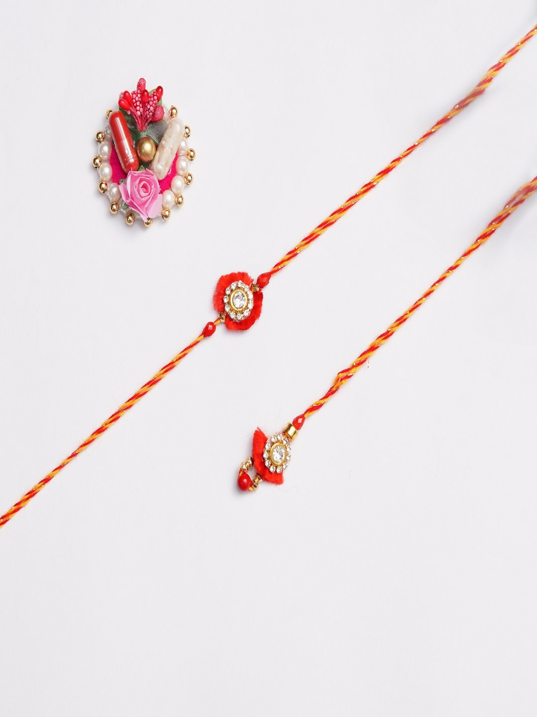

The Magic Wand Boys Red & Yellow Pearl Detailed Rakhi