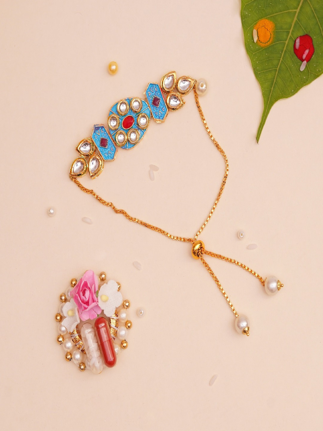 

The Magic Wand Boys Blue Stone Studded Rakhi, Multi