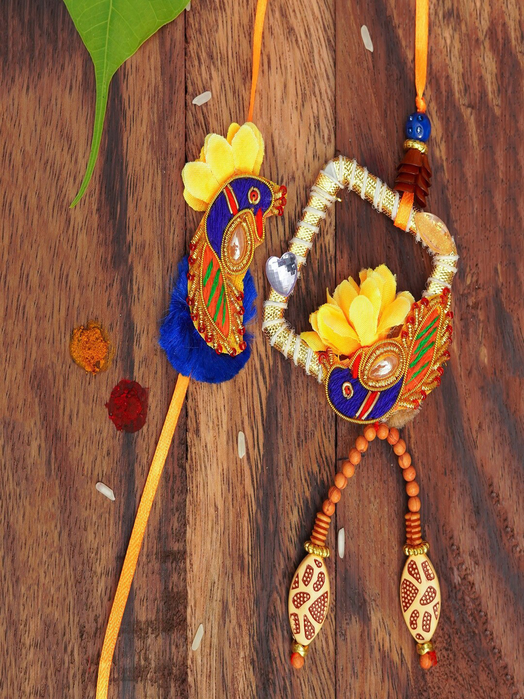 

The Magic Wand Kids Set of 2 Peacock Bhai Bhabhi Rakhi, Blue
