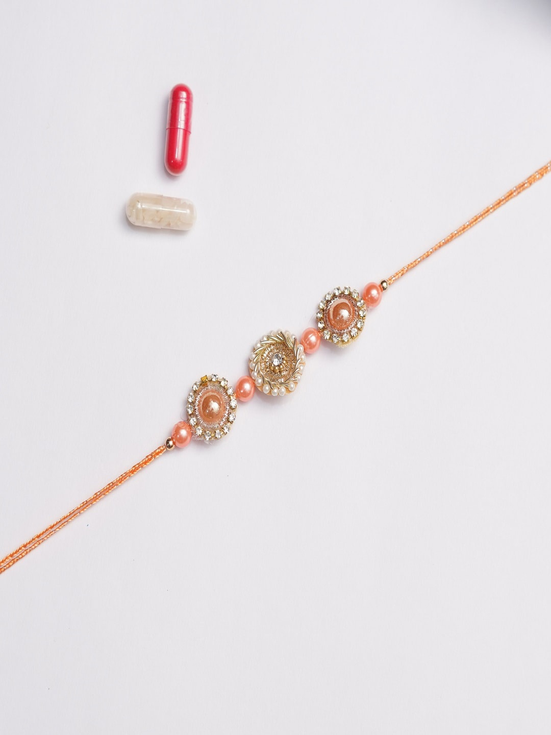 

The Magic Wand Kids Beaded Rakhi, Peach