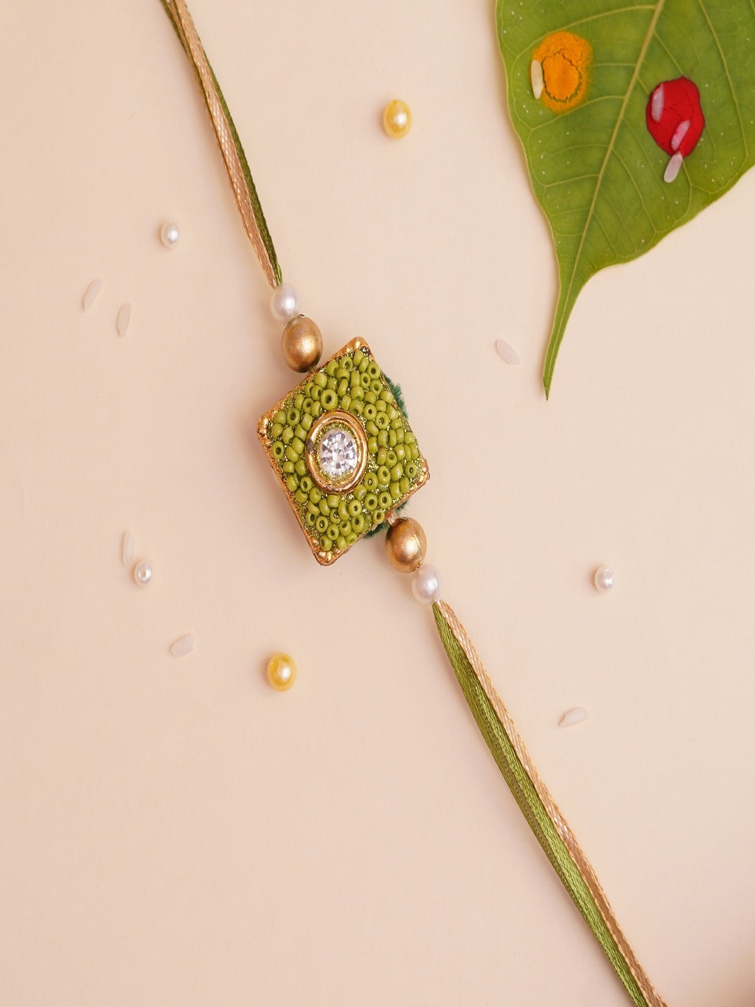

The Magic Wand Boys Green Stone Studded Rakhi