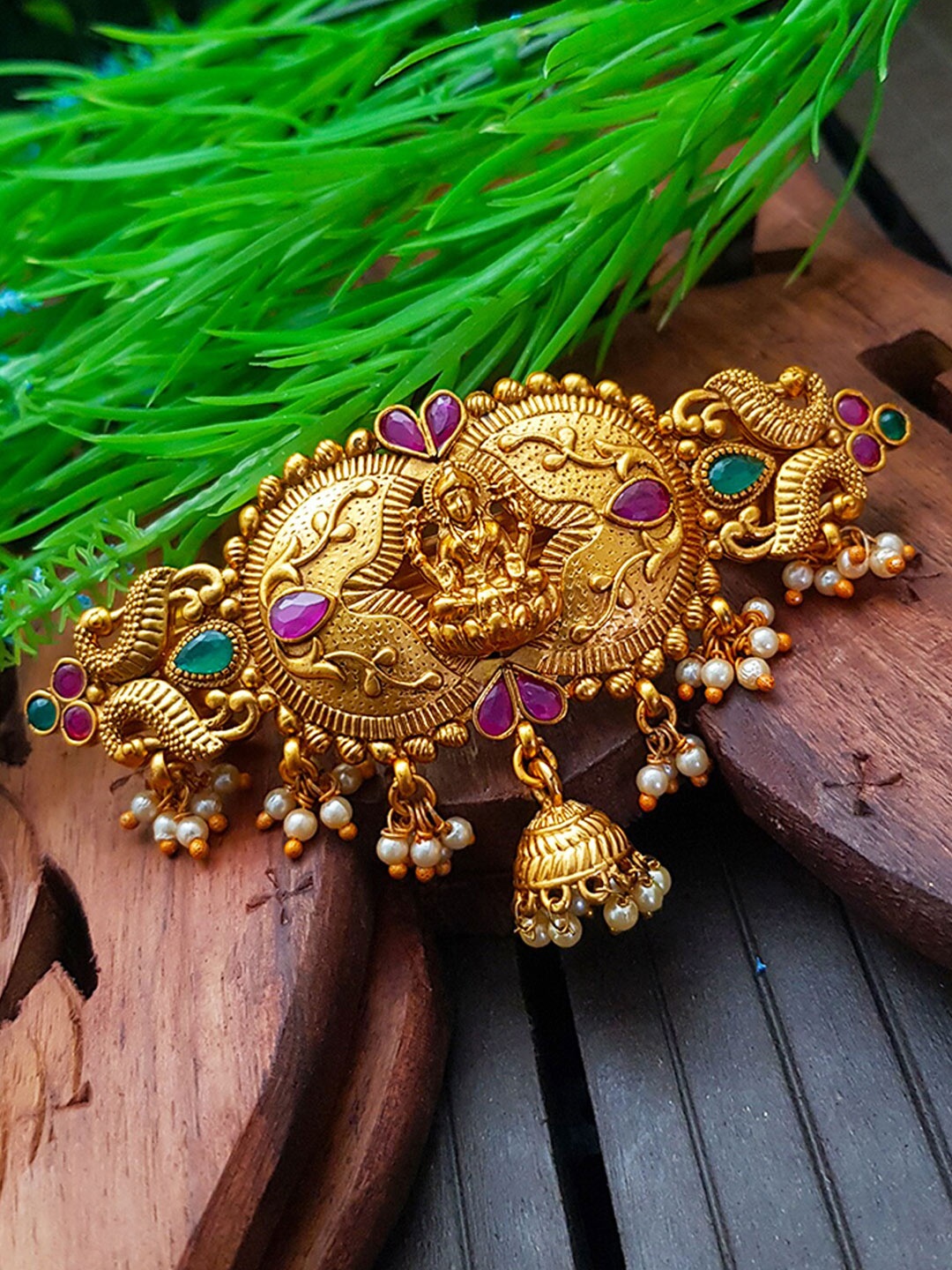 

GRIIHAM Women Gold-Toned & Green French Barrette