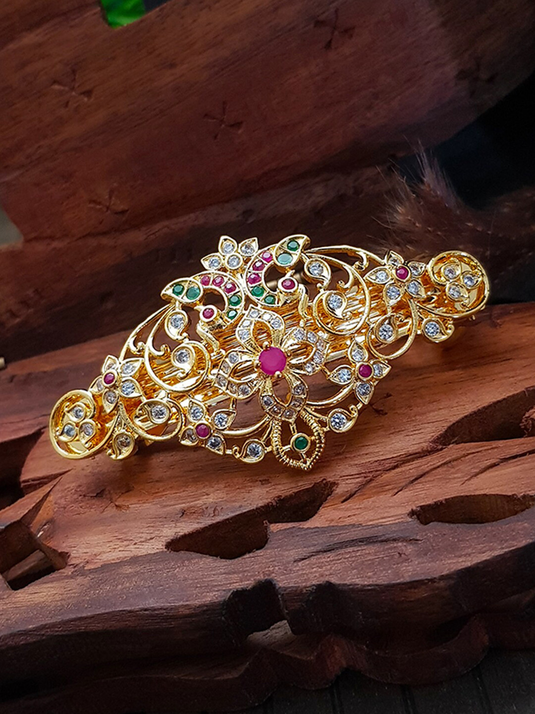 

GRIIHAM Women Gold-Toned & White French Barrette