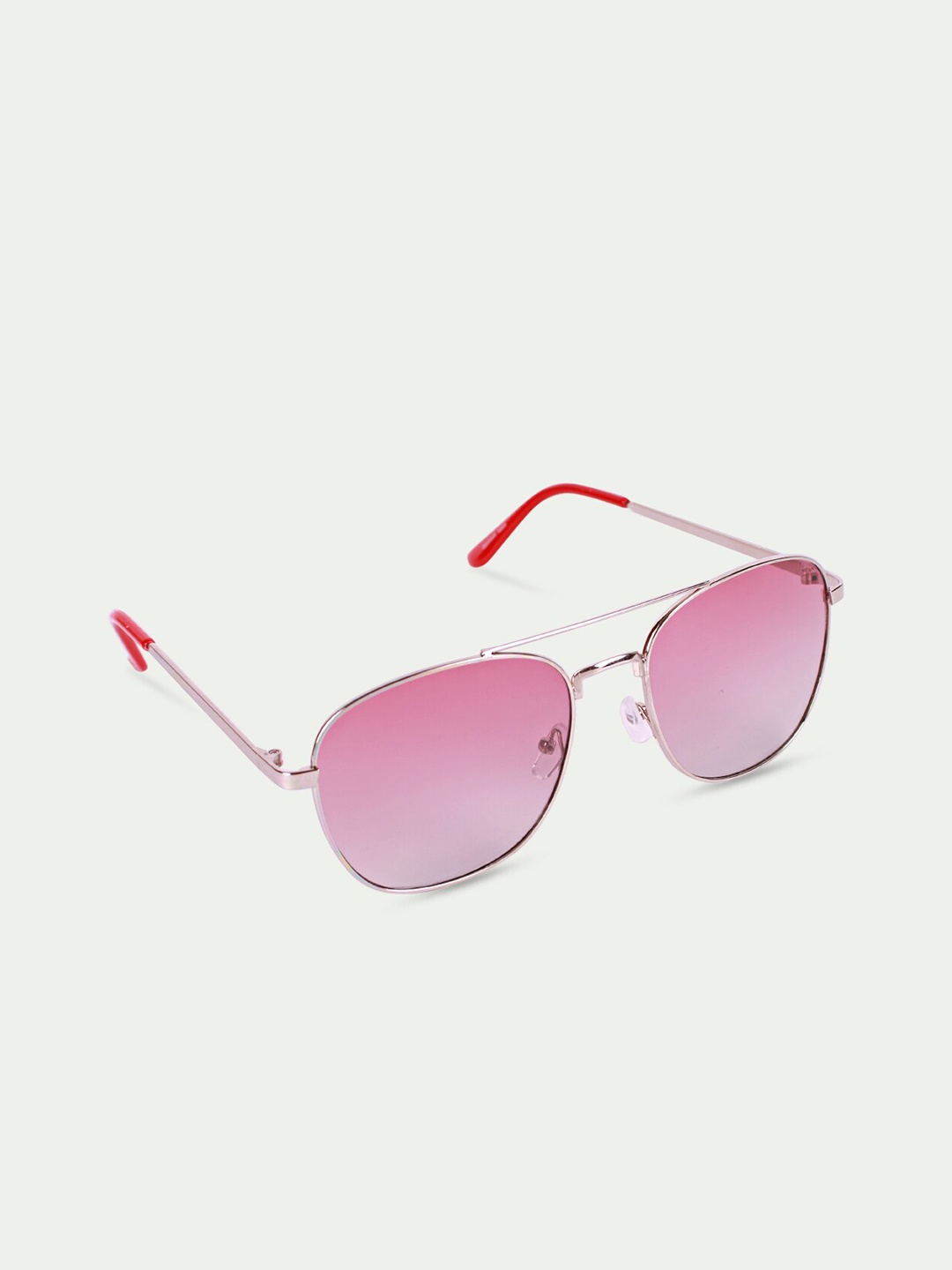 

FUZOKU Men Pink Lens & Silver-Toned Aviator Sunglasses with UV Protected Lens