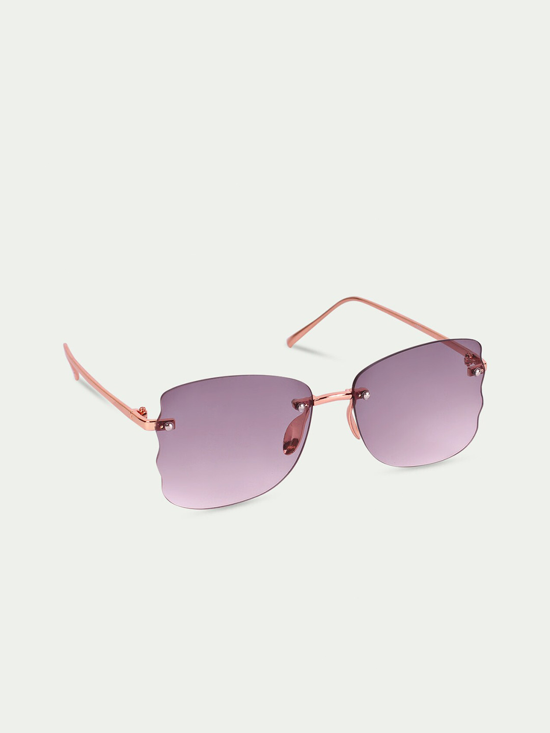 

FUZOKU Women Purple Lens & Gunmetal-Toned Oversized Sunglasses with UV Protected Lens