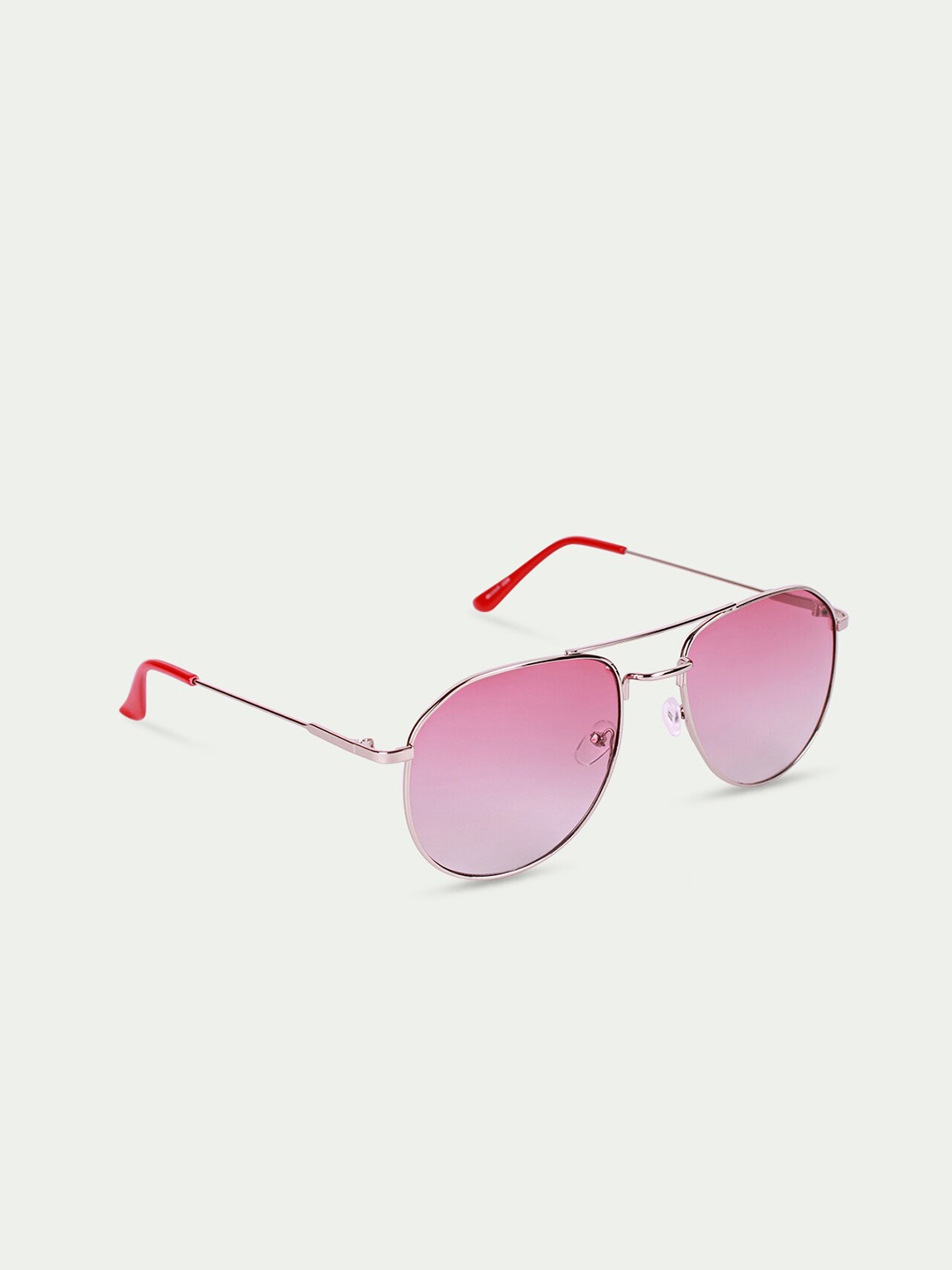 

FUZOKU Men Pink Lens & Silver-Toned Aviator Sunglasses with UV Protected Lens