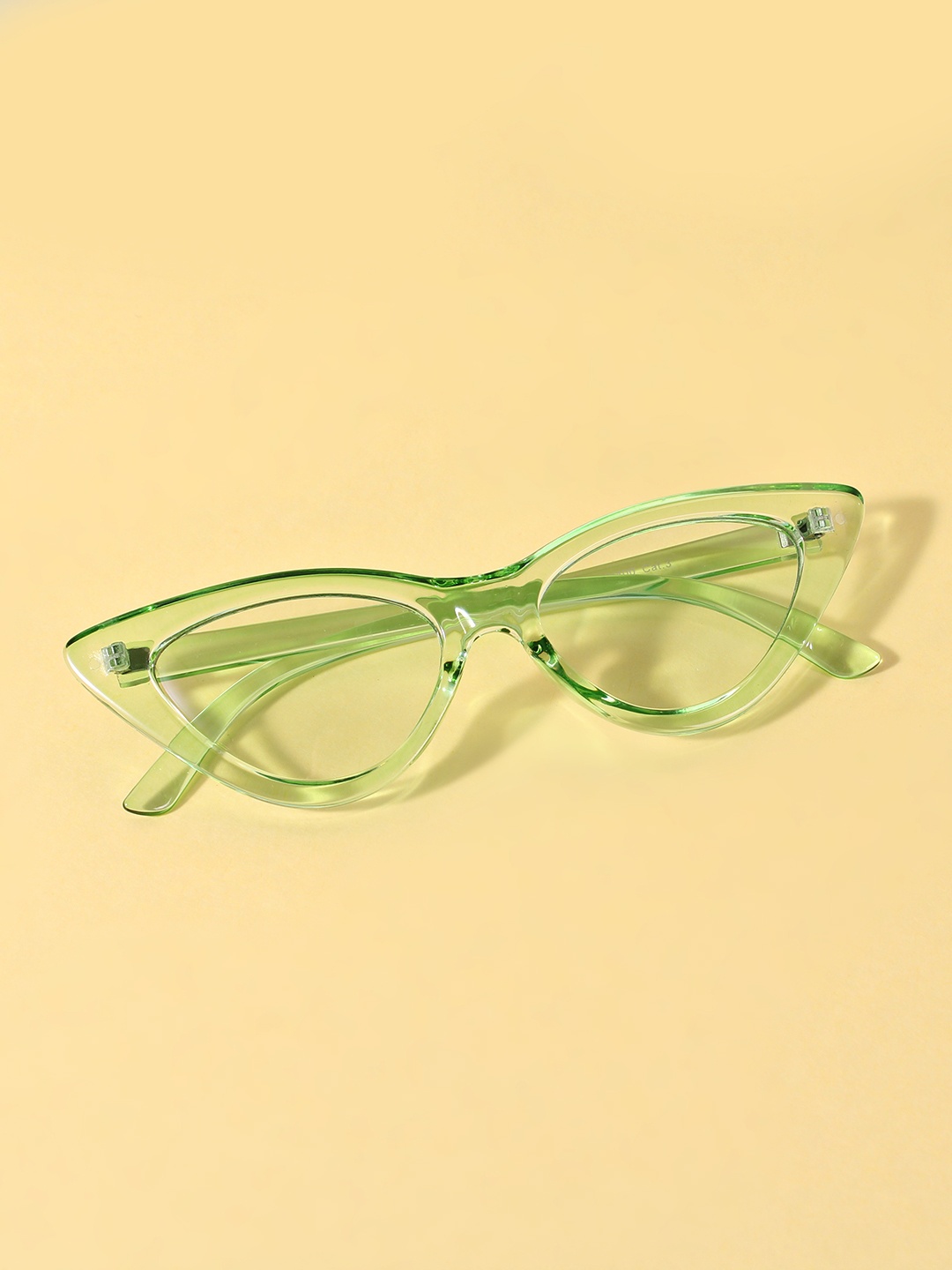 

FUZOKU Women Green Lens & Green Cateye Sunglasses with UV Protected Lens