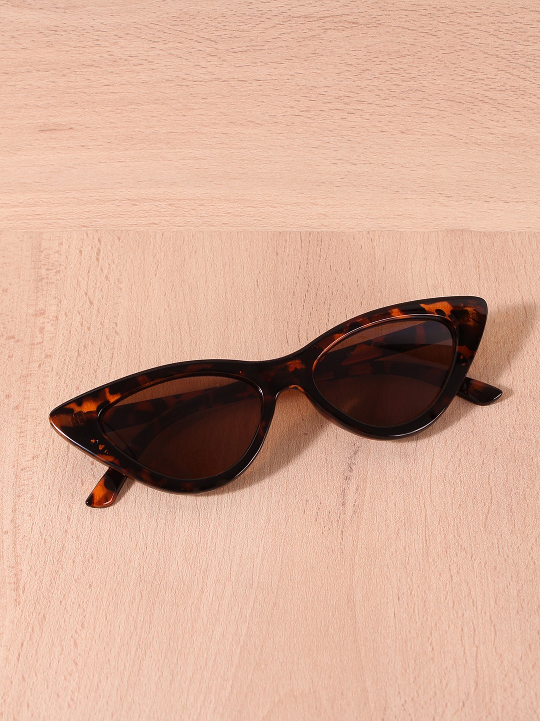 

FUZOKU Women Brown Lens & Brown Cateye Sunglasses with UV Protected Lens