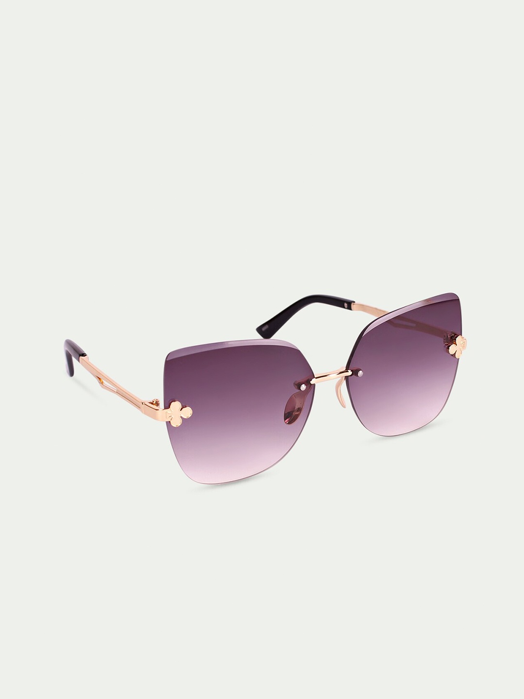 

FUZOKU Women Purple Lens & Gold-Toned Oversized Sunglasses with UV Protected Lens