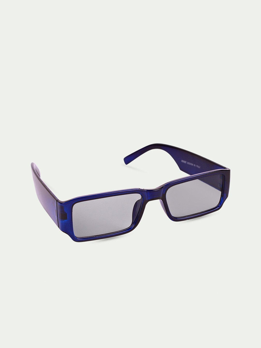 

FUZOKU Unisex Grey Lens & Blue Rectangle Sunglasses with UV Protected Lens