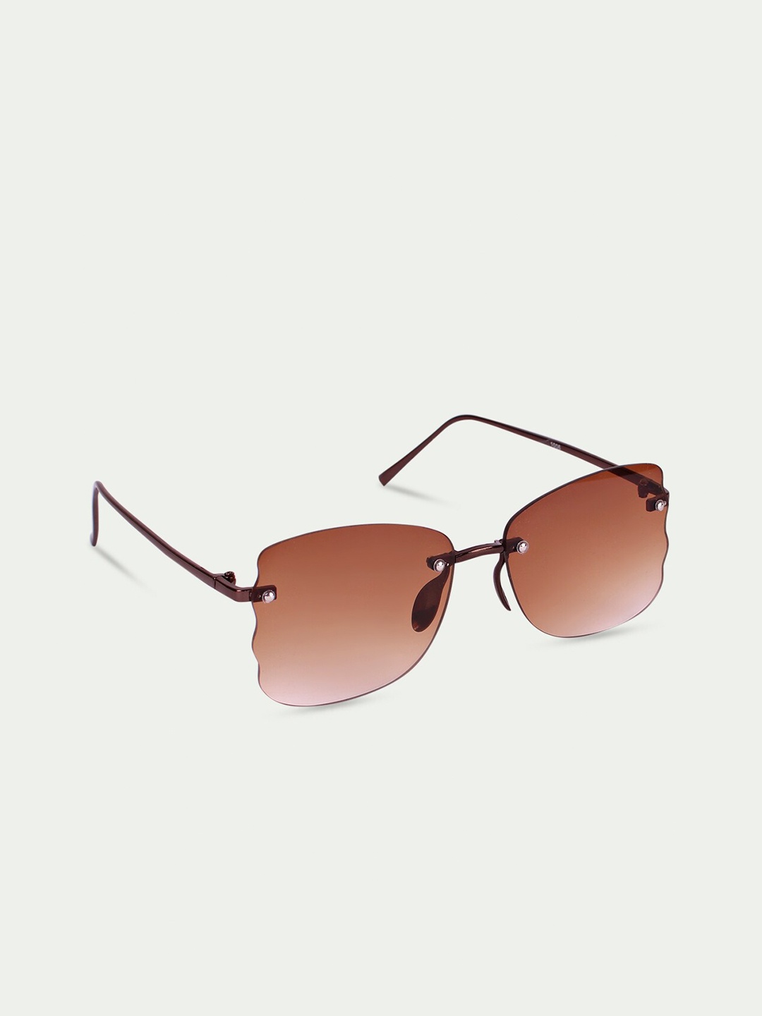 

FUZOKU Women Brown Lens & Gunmetal-Toned Oversized Sunglasses with UV Protected Lens
