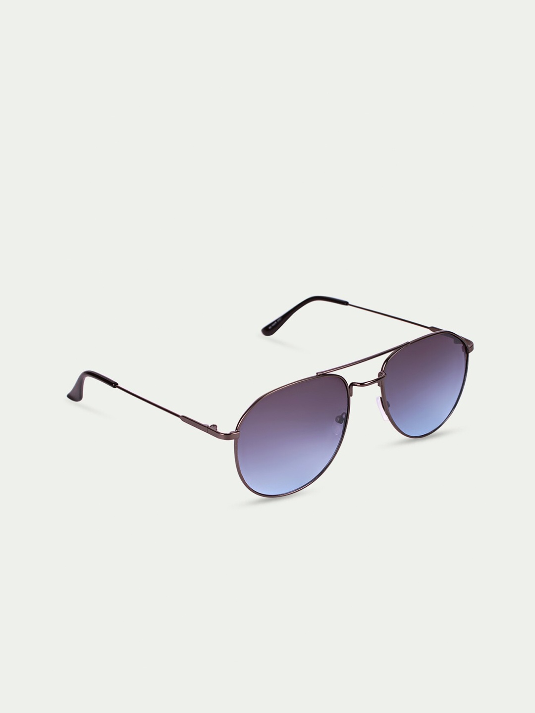 

FUZOKU Men Blue Lens & Gunmetal-Toned Aviator Sunglasses with UV Protected Lens