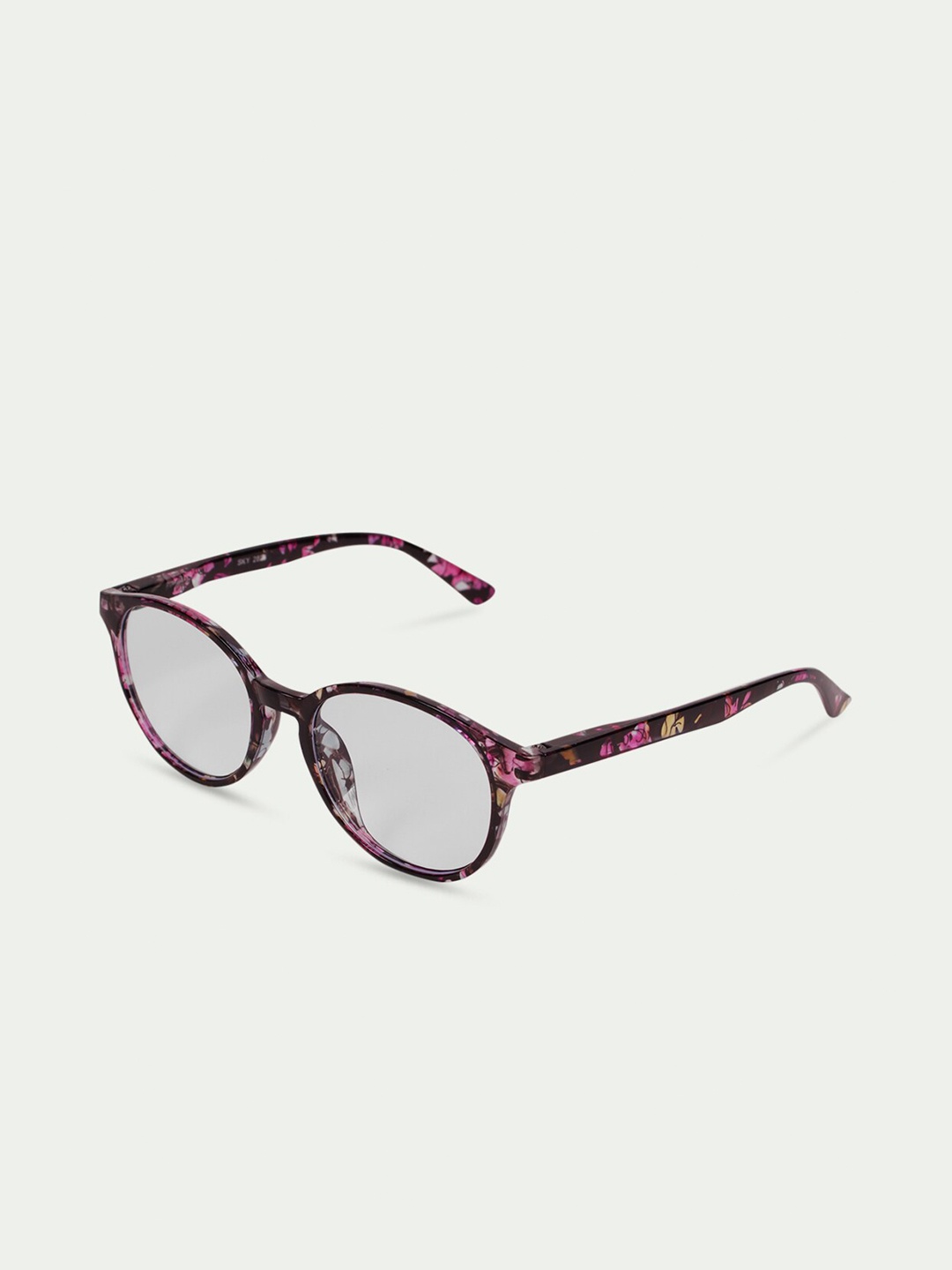 

FUZOKU Unisex Transparent & Brown Full Rim Round Frames