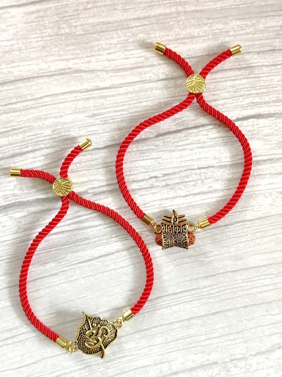 

EL REGALO Bhaiya Bhabhi Pack of 2 Thread Rakhi, Red