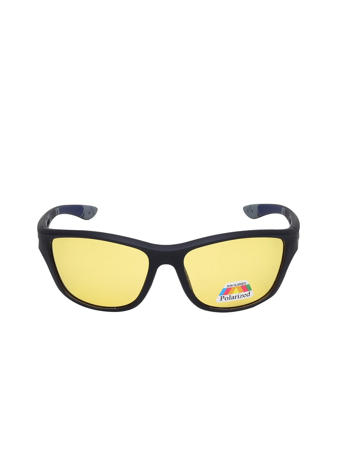 

CRIBA Unisex Yellow Lens & Black Square Sunglasses with UV Protected Lens