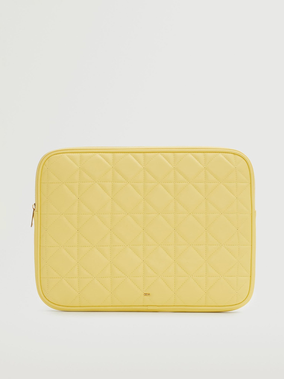 

MANGO Women Yellow Quilted Padded Laptop Sleeve 13 Inches